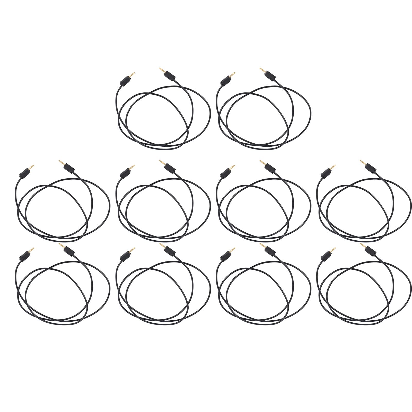 10Set Bananenstecker Messleitung, elektrische Messleitung Messing PVC elektrisches Messkabel für Multimeter 2mm(SCHWARZ) von Rankomu