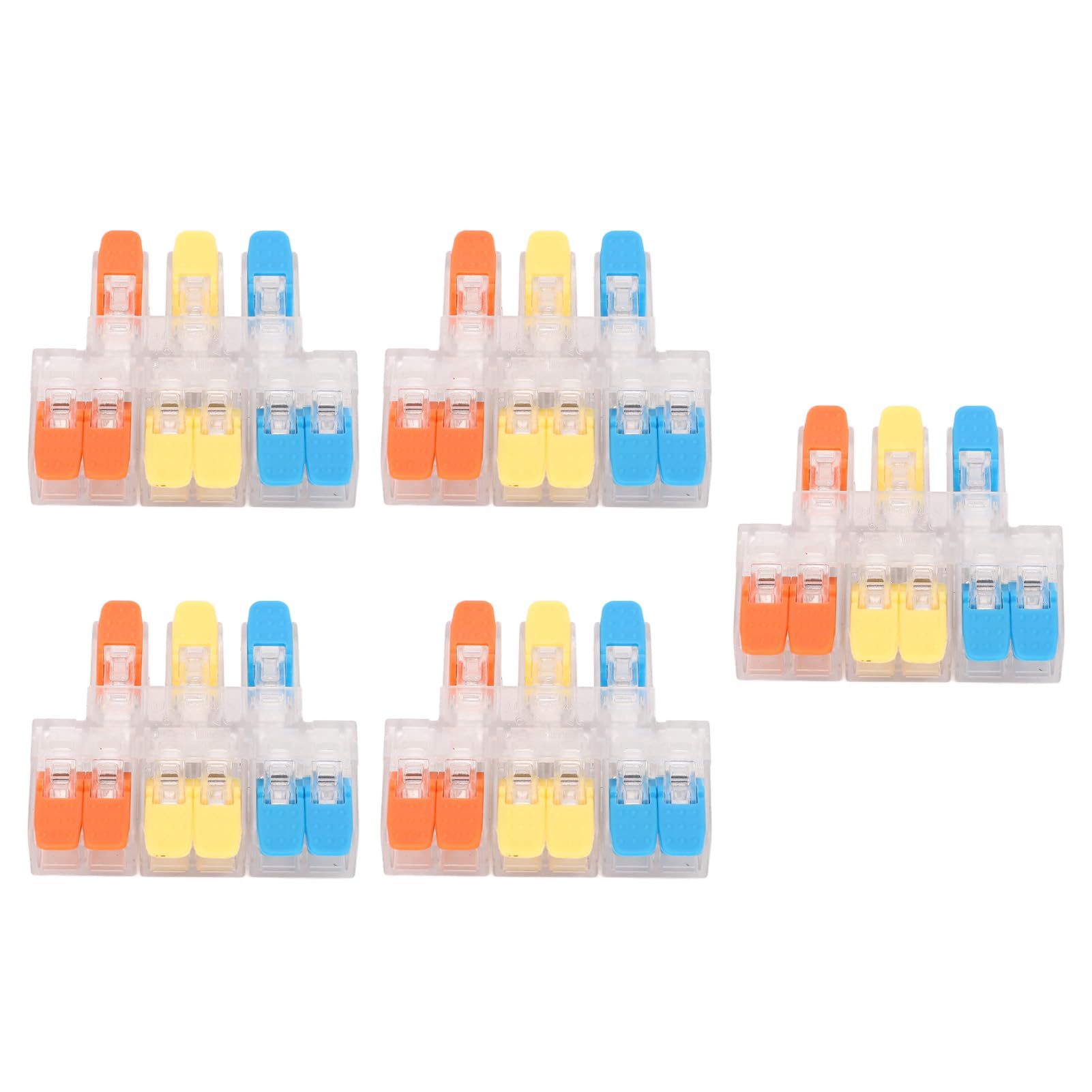 Rankomu Leiter-Elektrodrahtverbinder, 5 Stück, 7,6 cm, 6 Ausgänge, 41 A, 450 V, Schnellverdrahtung, Spleißverbinder für 0,5 bis 6 mm², 10 bis 20 AWG, Leiterverdrahtungs-Spleiß-Set von Rankomu