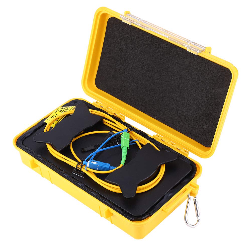 Rankomu OTDR Launch Cable OTDR Launch Cable Box, 2km Dead Zone Eliminator, Optical Fiber Ring, SC to SC/APC Singlemode, Suitable for Testing and Maintenance, von Rankomu