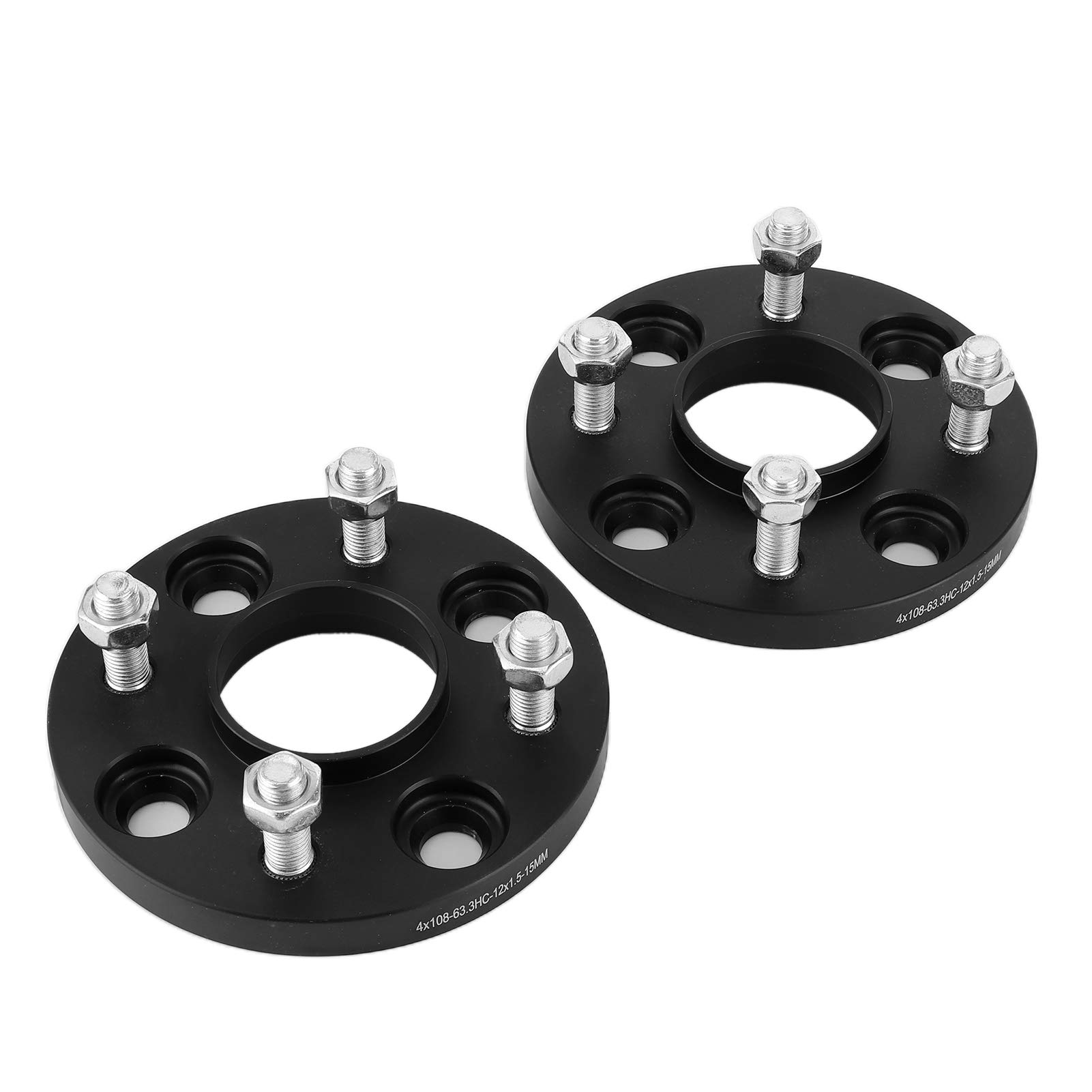 Rankomu Radnaben-Adapter, 2-teiliges Set, Radnabe, zentrischer Radadapter, 4 x 108 mm PCD, 63,1 mm Bohrung, passend für Ford Fiesta/Focus/Mondeo RS ST, 15 mm Dicke von Rankomu