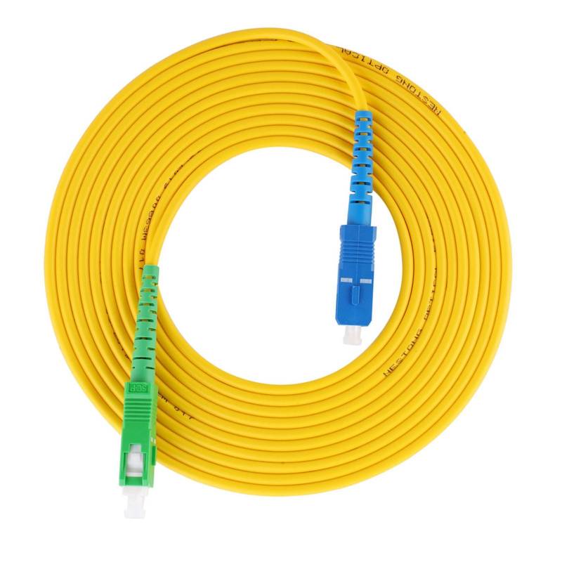 Rankomu SC/APC-SC/UPC Singlemode LWL Jumper, SC/APC auf SC/UPC, 15 Meter Länge, PVC-Gehäuse, Netzwerkkabel, Glasfaserkabel von Rankomu