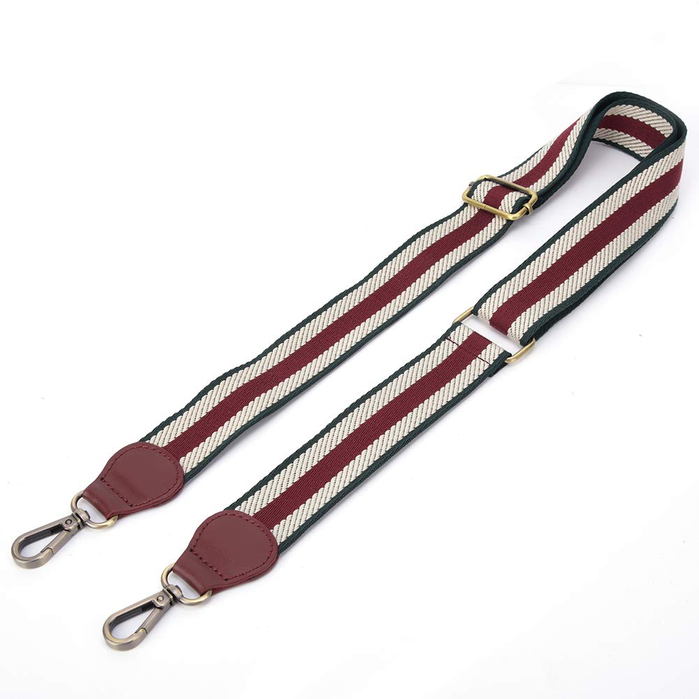 Rankomu Taschengürtel Leder Handtasche Schultergurt Verstellbarer Ersatzgürtel DIY Zubehör 88-134 cm Dunkelgrün und Dunkelrot von Rankomu