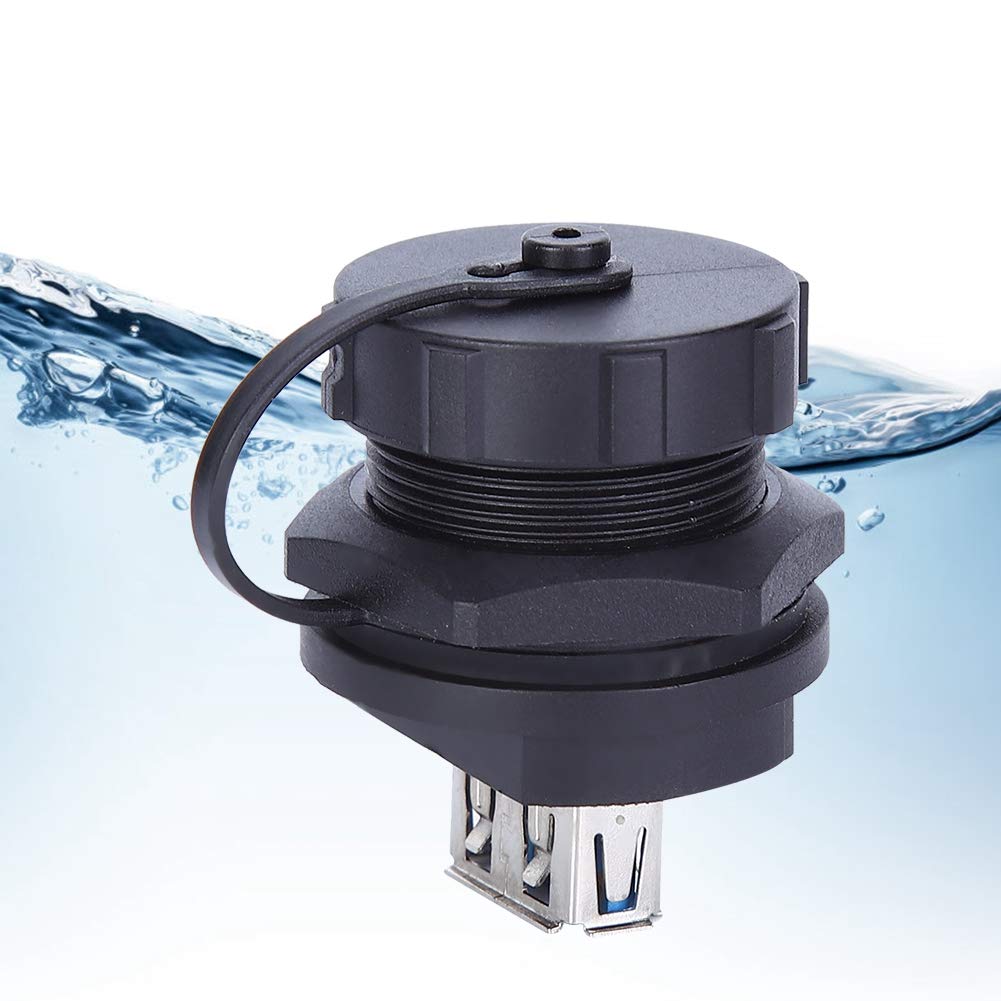 Rankomu Wasserdichter Stecker, wasserdichter USB-Anschluss, Kupfer PA66 Isolator, USB 3.0, doppelte Buchse, staubdichte Abdeckung, industrieller kabelgebundener wasserdichter Stecker von Rankomu