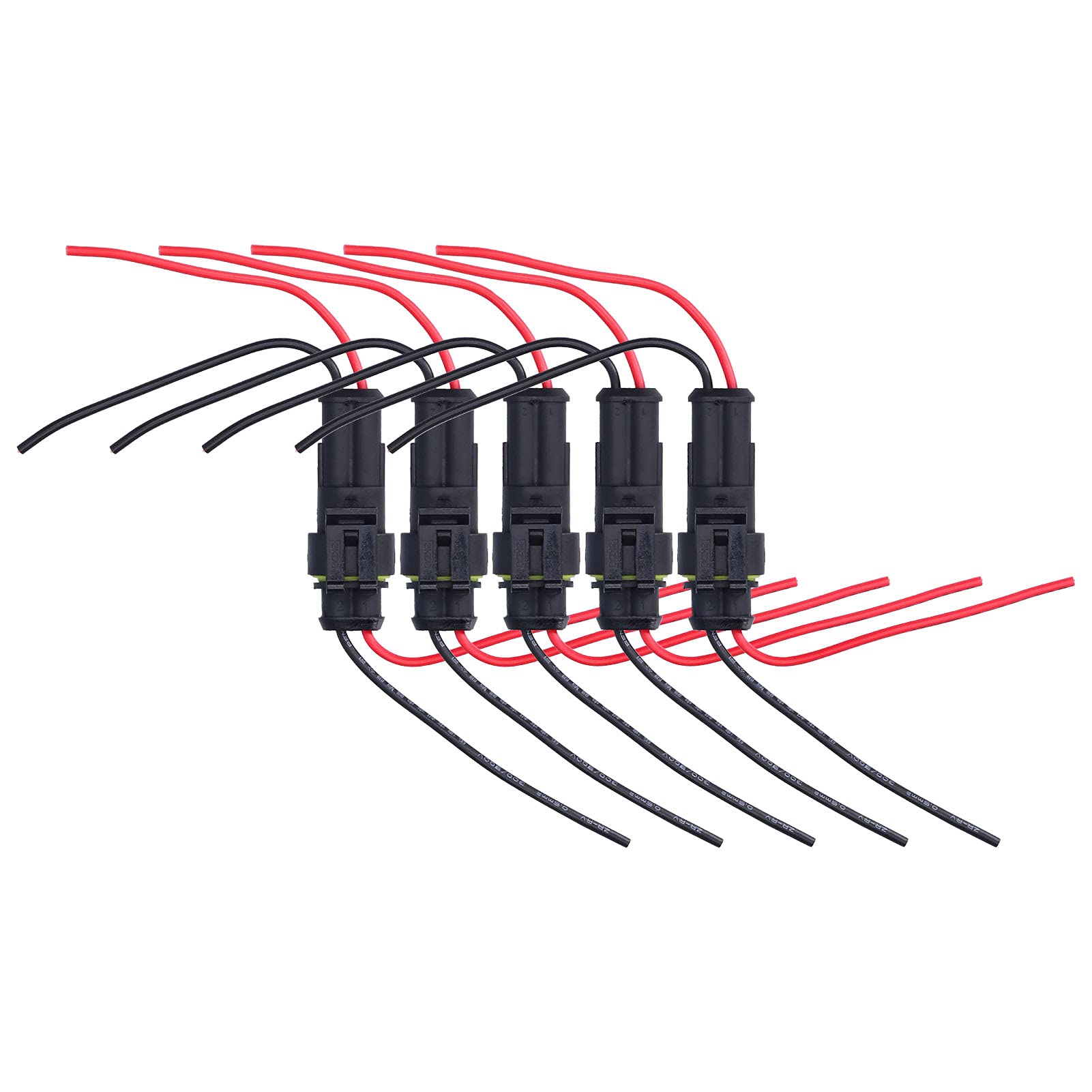 Rankomu Way Auto-Elektro-Steckverbinder, 5 Stück, wasserdicht, flammenhemmend, widerstandsfähig, Automobil-Drahtverbinder, 2-poliger Terminal, Antioxidans für Drahtverbindungen von Rankomu