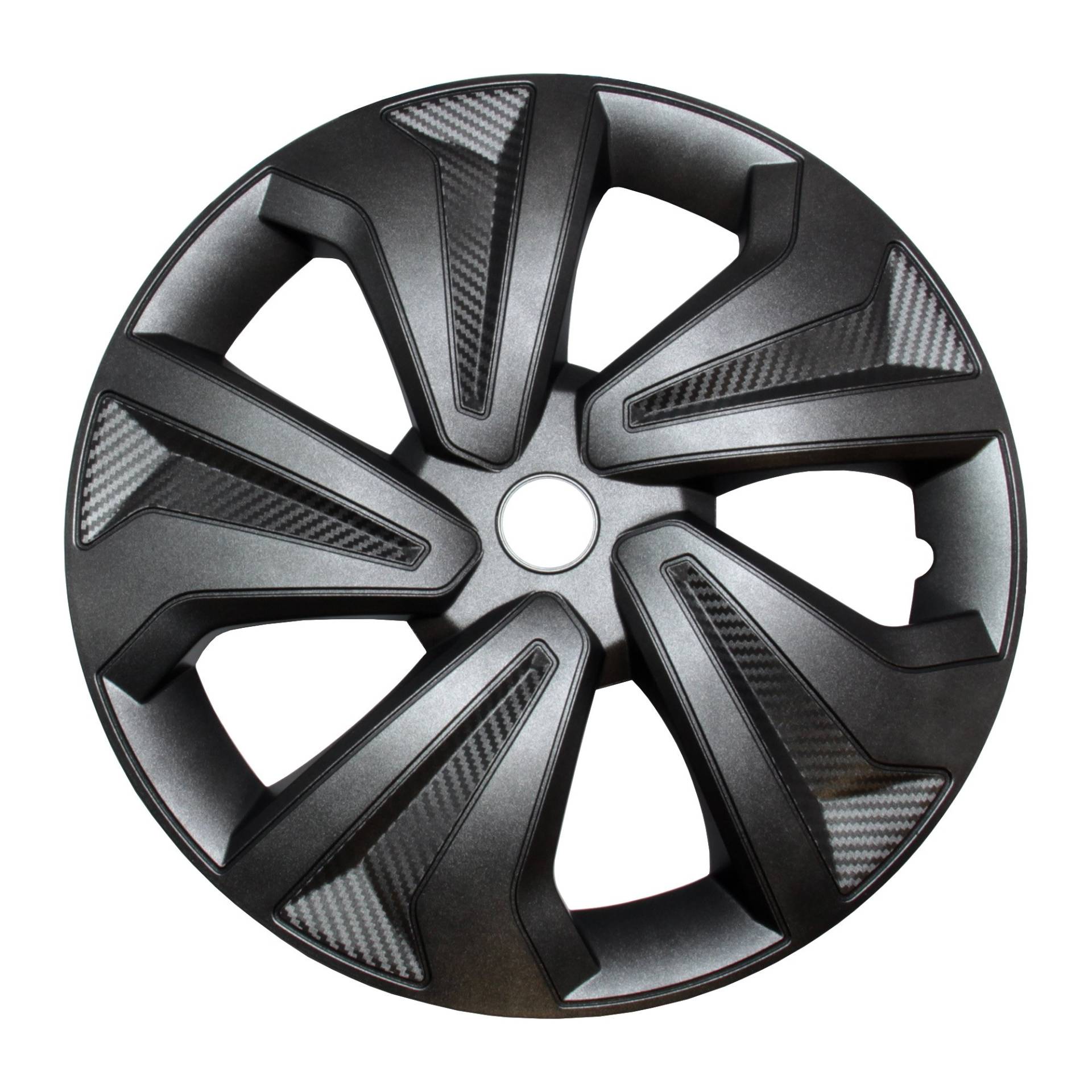 4X Radkappen Carbon Grey Auto Radzierblenden Silber Grau 14“ Zoll von Rapid Teck