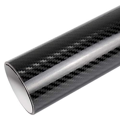 Rapid Teck® 15,79€/m Premium 5D Carbon Schwarz - 1m x 1,52m - Blasenfrei mit Luftkanälen - Auto Folierung - Car Wrapping Folie - Schwarze Folie Auto von Rapid Teck