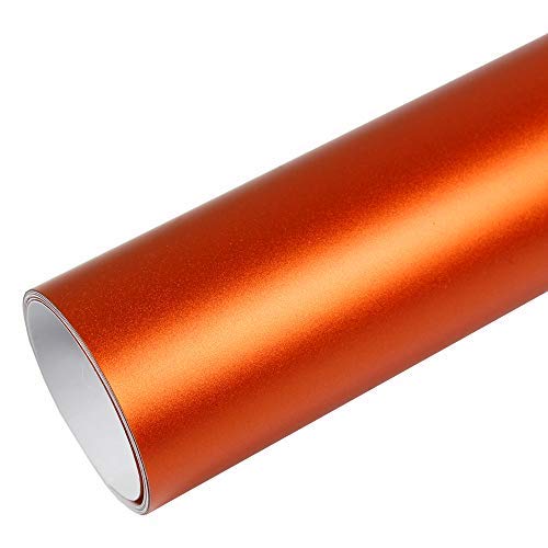 Rapid Teck® 15,79€/m Premium MATT Chrom Orange - 12m x 1,52m - Blasenfrei mit Luftkanälen - Auto Folierung - Car Wrapping Folie - Schwarze Folie Auto von Rapid Teck