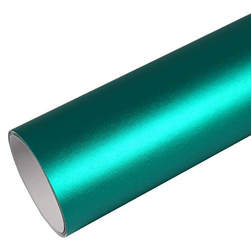 Rapid Teck® 15,79€/m Premium MATT Chrom Türkis - 1m x 1,52m - Blasenfrei mit Luftkanälen - Auto Folierung - Car Wrapping Folie - Schwarze Folie Auto von Rapid Teck