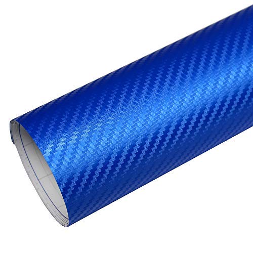 Rapid Teck® 5,26€/m Premium 3D Carbon Blau - 1m x 1,52m - Blasenfrei mit Luftkanälen - Auto Folierung - Car Wrapping Folie - Schwarze Folie Auto von Rapid Teck