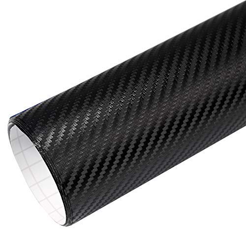 Rapid Teck® 5,26€/m Premium 3D Carbon Schwarz - 12m x 1,52m - Blasenfrei mit Luftkanälen - Auto Folierung - Car Wrapping Folie - Schwarze Folie Auto von Rapid Teck