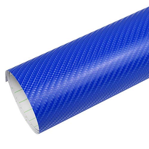 Rapid Teck® 5,26€/m Premium 4D Carbon Blau - 2m x 1,52m - Blasenfrei mit Luftkanälen - Auto Folierung - Car Wrapping Folie - Schwarze Folie Auto von Rapid Teck