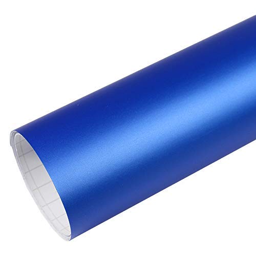 Rapid Teck® 5,26€/m Premium Matt Blau Metallic - 10m x 1,52m - Blasenfrei mit Luftkanälen - Auto Folierung - Car Wrapping Folie - Schwarze Folie Auto von Rapid Teck