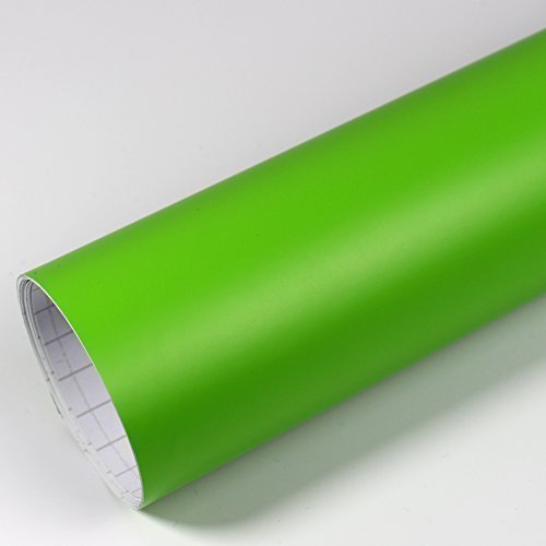 Rapid Teck® 5,26€/m Premium Matt Grün - 1m x 1,52m - Blasenfrei mit Luftkanälen - Auto Folierung - Car Wrapping Folie - Schwarze Folie Auto von Rapid Teck