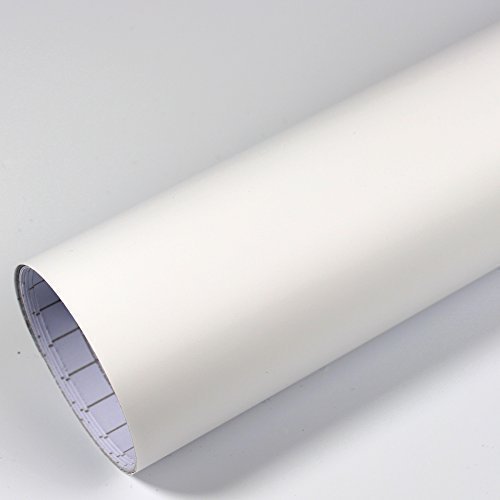 Rapid Teck® 5,26€/m Premium Matt Weiß - 1m x 1,52m - Blasenfrei mit Luftkanälen - Auto Folierung - Car Wrapping Folie - Schwarze Folie Auto von Rapid Teck