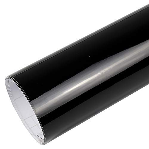 Rapid Teck® 6,8€/m Premium Glanz Schwarz - 10m x 1,52m - Blasenfrei mit Luftkanälen - Auto Folierung - Car Wrapping Folie - Schwarze Folie Auto von Rapid Teck