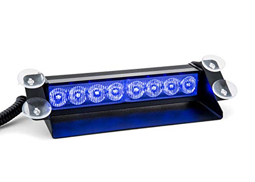 Raptors LED Technik Frontblitzer Shark 8W Scheibenblitzer für Show Cars | Scheibenblitzer 12V | Dash Light | Fake Polizei | Kennleuchte | Fake Blaulicht (Blau) von Raptors LED Technik