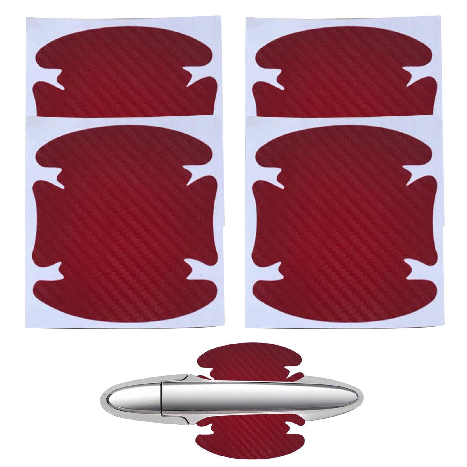 Raxove Kohlefaser-Auto-Aufkleber, Türgriff-Schutzfolie, 4 Stück, Anti-Kratzer, Kohlefaser, Autotürgrifffolie, Türgriffschutz für SUV, Fahrzeug, LKW von Raxove