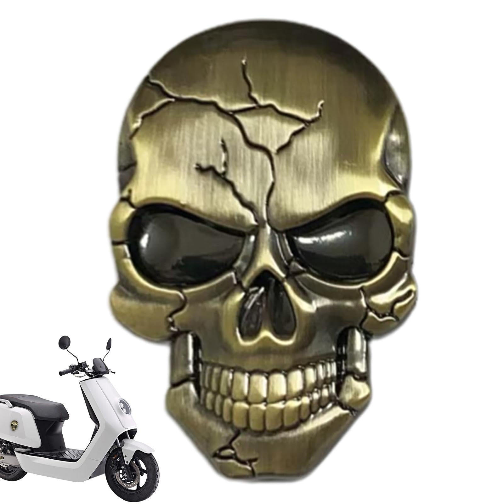 Skelett Autos Emblem – 3D Schädel Fahrzeug Auto Aufkleber Metall Aufkleber | 3D Schädel Embleme Metall Auto Aufkleber Aufkleber - Totenkopf Emblem Vollmetall Auto Aufkleber Aufkleber Auto Skelett von Raxove