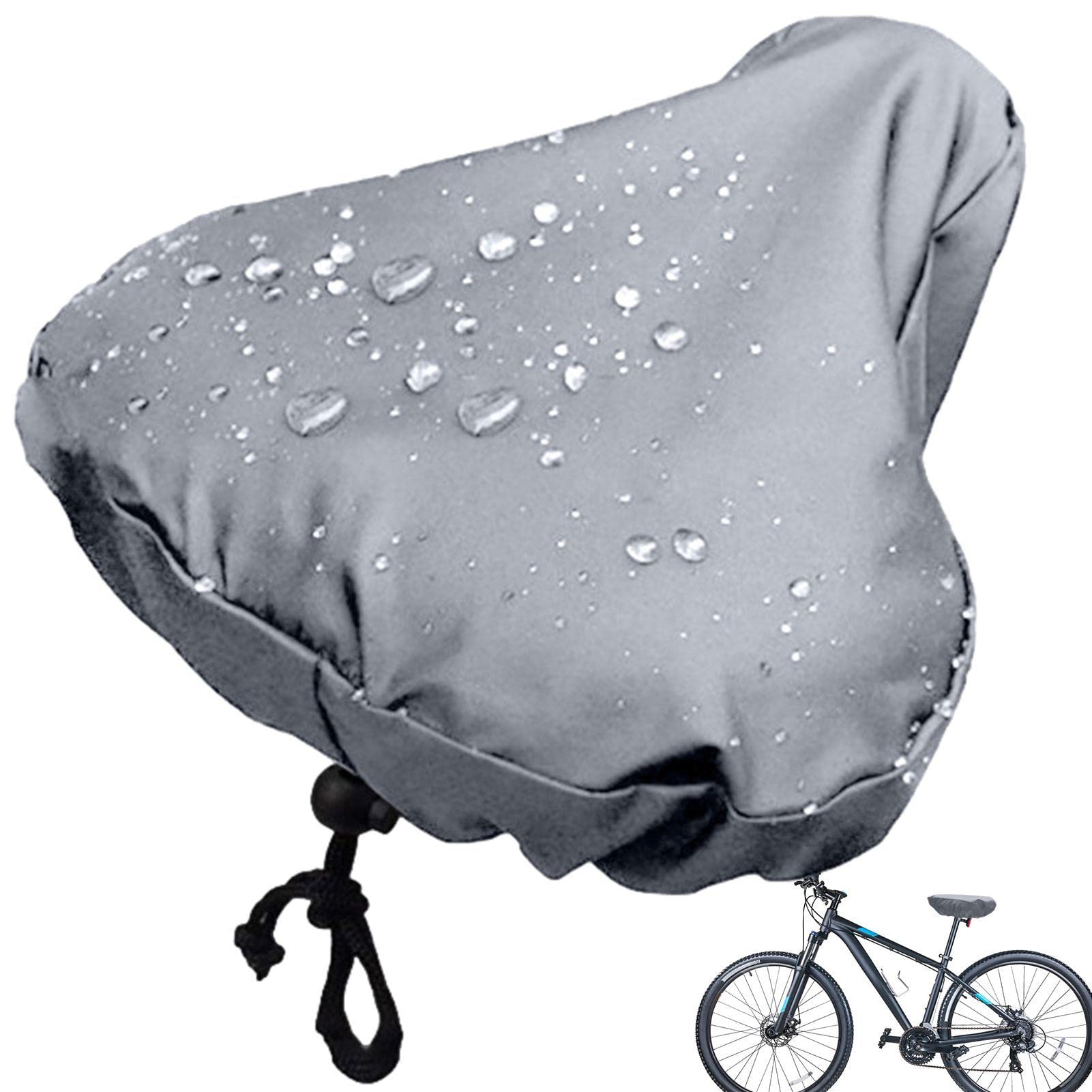 Raypontia Fahrradsitzbezug - 27 X 24 cm Fahrradsattel Regenschutz,Fahrradsitzbezug Vor Regen Aus Stoff,PVC-Schicht,Regen Fahrradsattel Überzug Wasserdicht,Fahrrad-sattelbezug Regen Unisex,Gray von Raypontia