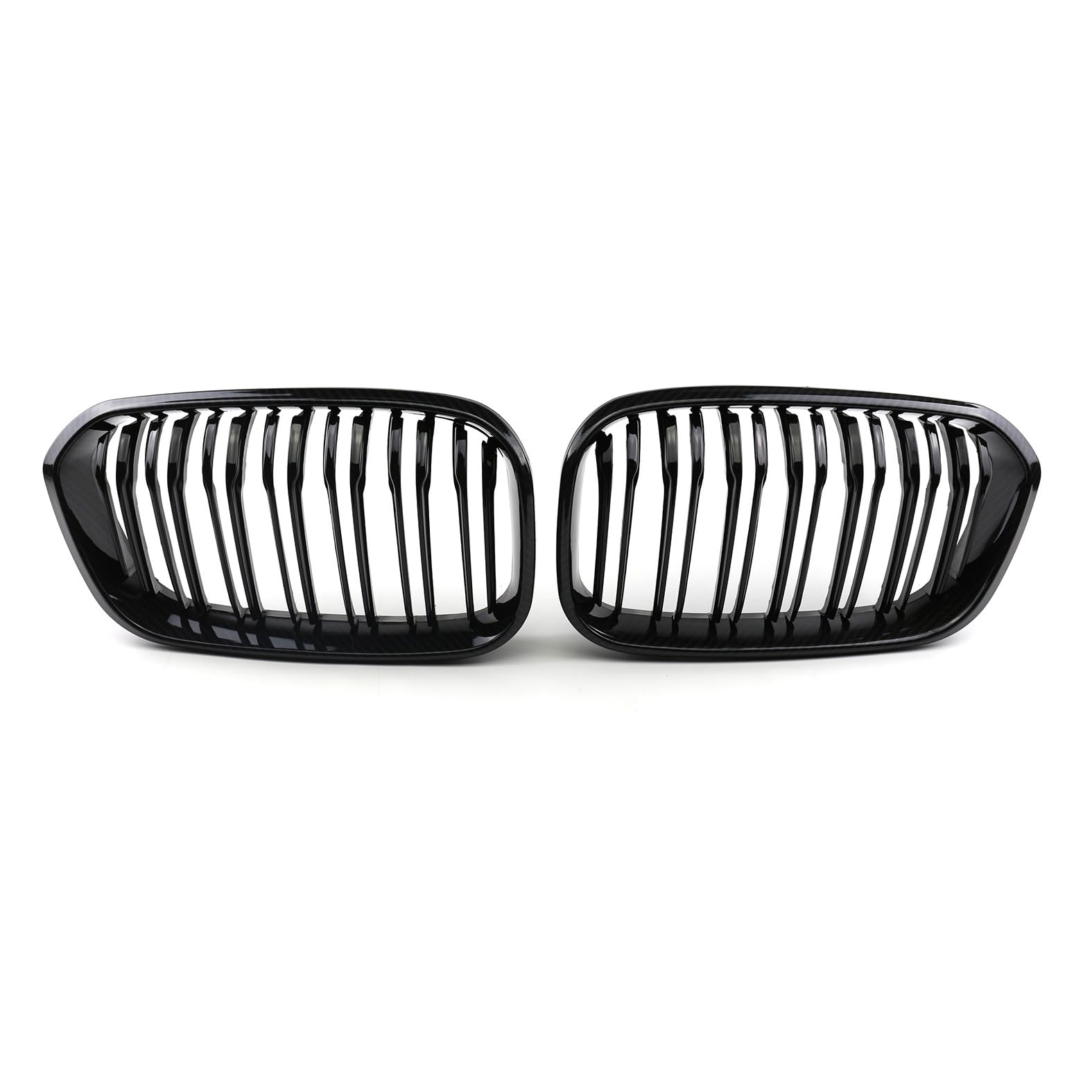 Nieren Kühlergrill Glossy Schwarz Frontgrill Kühlergrille Kompatibel für BMW 1 Series Hatchback F20 Late 2015-2018, GläNzend Auto Zubehör Autoersatz Grilleinsätze von Rdgnls