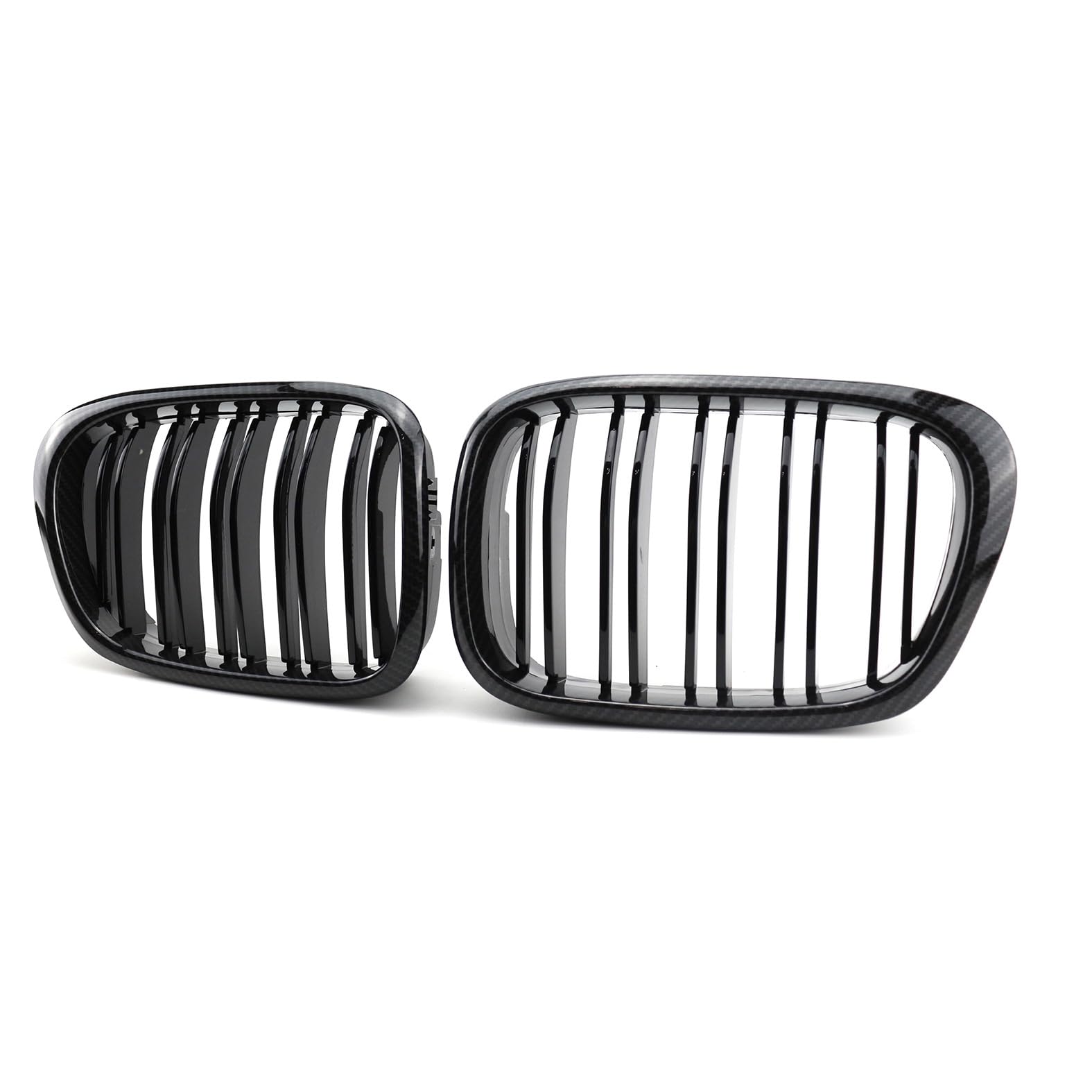 Nieren Kühlergrill Glossy Schwarz Frontgrill Kühlergrille Kompatibel für BMW 5 Series E39 2002-2004, GläNzend Auto Zubehör Autoersatz Grilleinsätze von Rdgnls