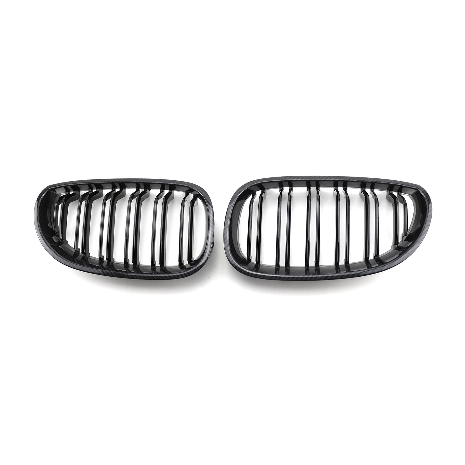 Nieren Kühlergrill Glossy Schwarz Frontgrill Kühlergrille Kompatibel für BMW 5 Series E60 2005-2009, GläNzend Auto Zubehör Autoersatz Grilleinsätze von Rdgnls