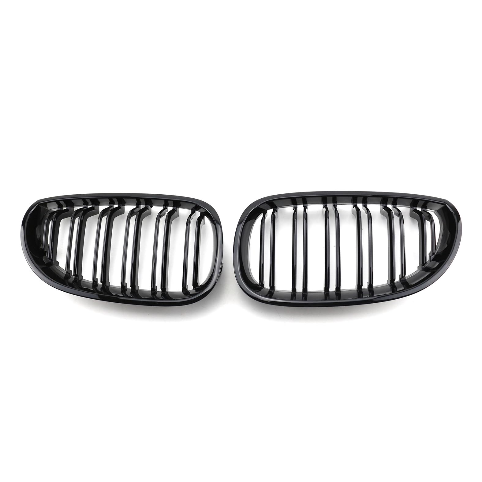 Nieren Kühlergrill Glossy Schwarz Frontgrill Kühlergrille Kompatibel für BMW 5 Series E60 2005-2009, GläNzend Auto Zubehör Autoersatz Grilleinsätze von Rdgnls