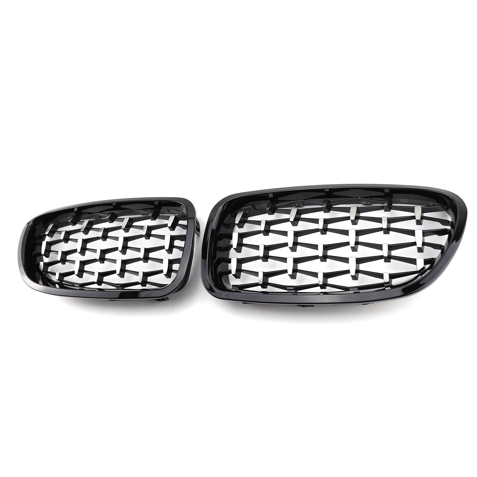 Nieren Kühlergrill Glossy Schwarz Frontgrill Kühlergrille Kompatibel für BMW 5 Series F10 F18 2010-2017, GläNzend Auto Zubehör Autoersatz Grilleinsätze von Rdgnls