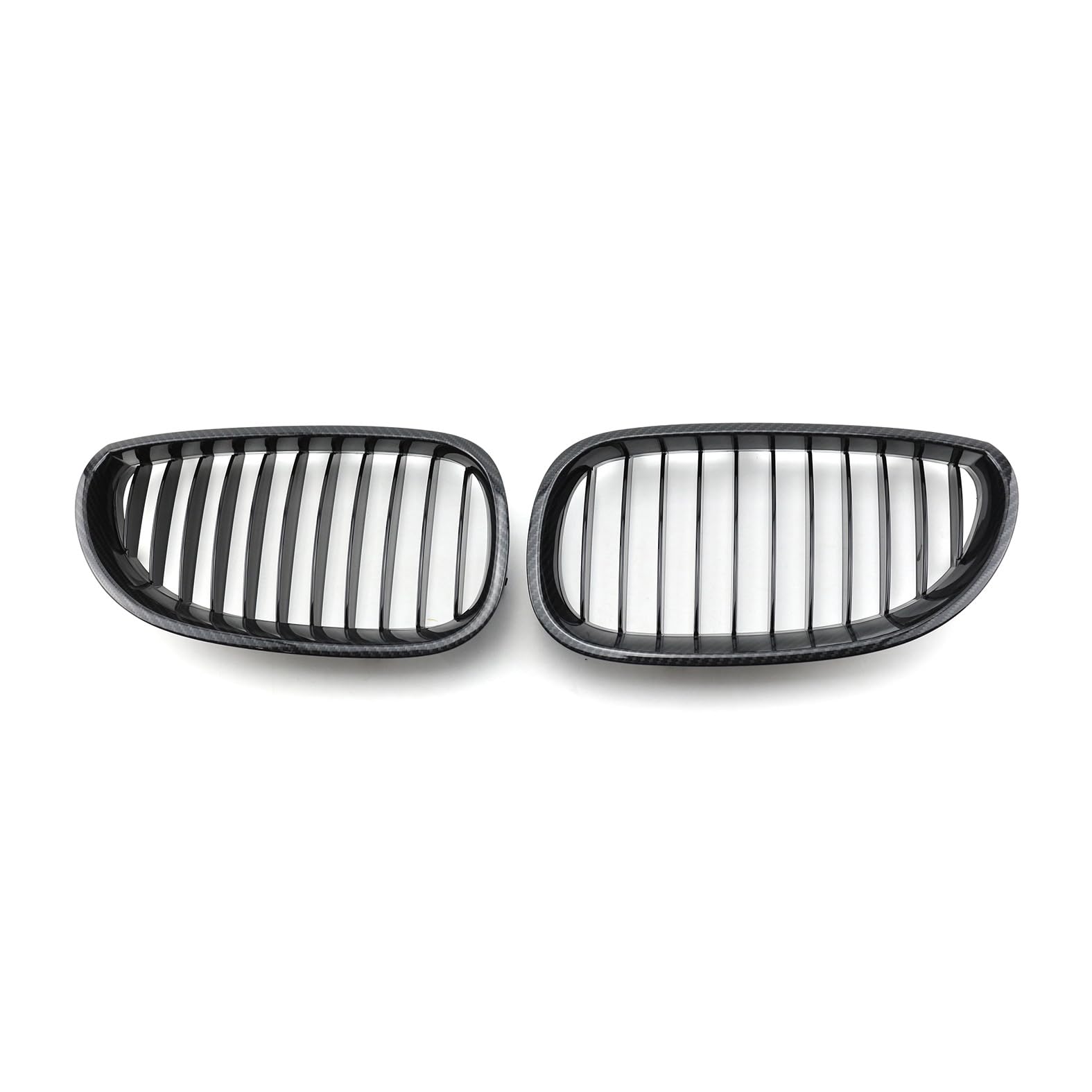 Nieren Kühlergrill Glossy Schwarz Frontgrill Kühlergrille Kompatibel für BMW Old 5 Series E60 E61 2005-2009, GläNzend Auto Zubehör Autoersatz Grilleinsätze von Rdgnls