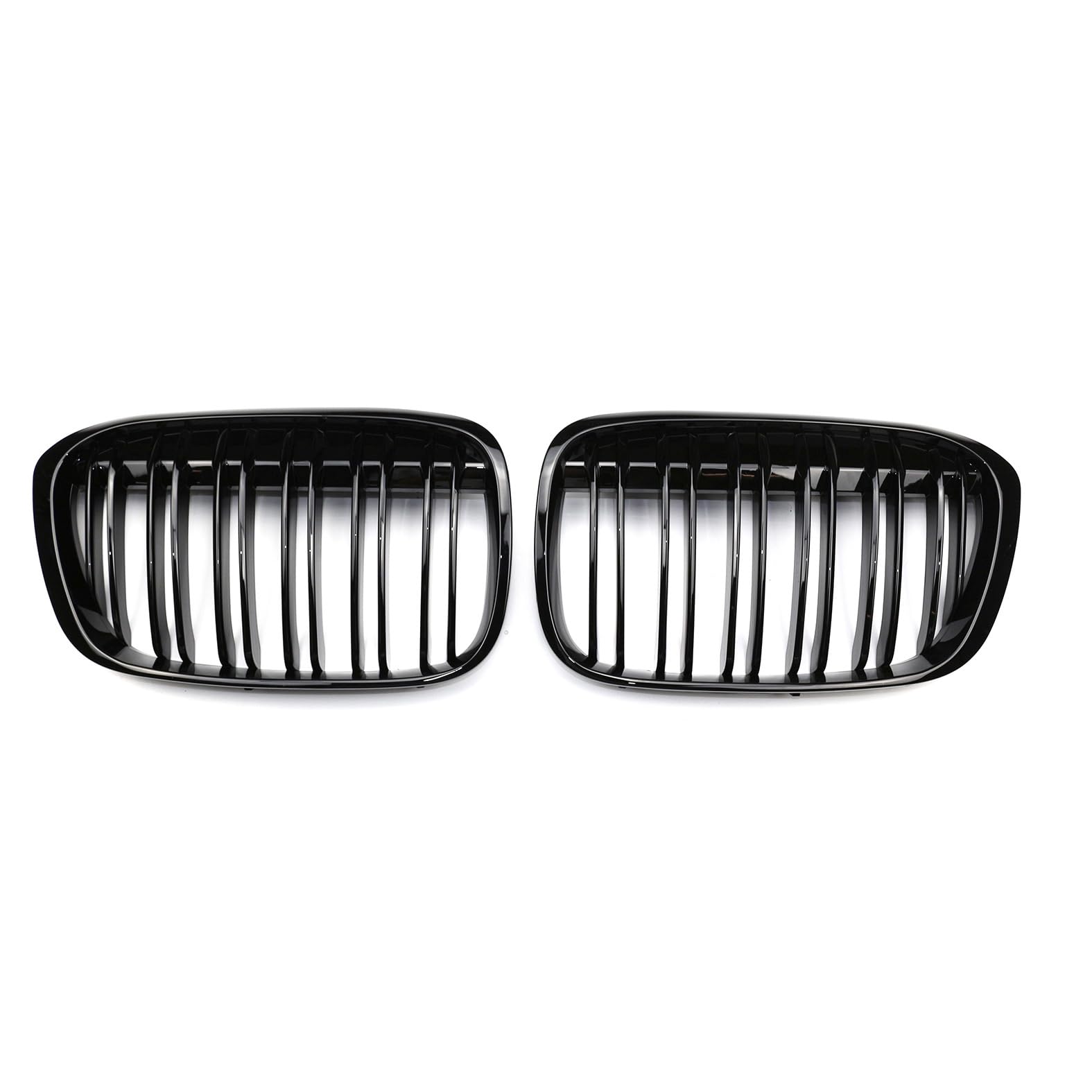 Nieren Kühlergrill Glossy Schwarz Frontgrill Kühlergrille Kompatibel für BMW X1 F48 2017-2019, GläNzend Auto Zubehör Autoersatz Grilleinsätze von Rdgnls