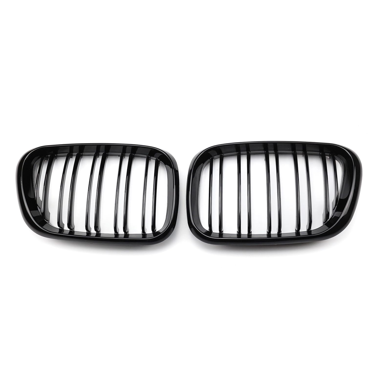 Nieren Kühlergrill Glossy Schwarz Frontgrill Kühlergrille Kompatibel für BMW X5 E53 1999-2003, GläNzend Auto Zubehör Autoersatz Grilleinsätze von Rdgnls