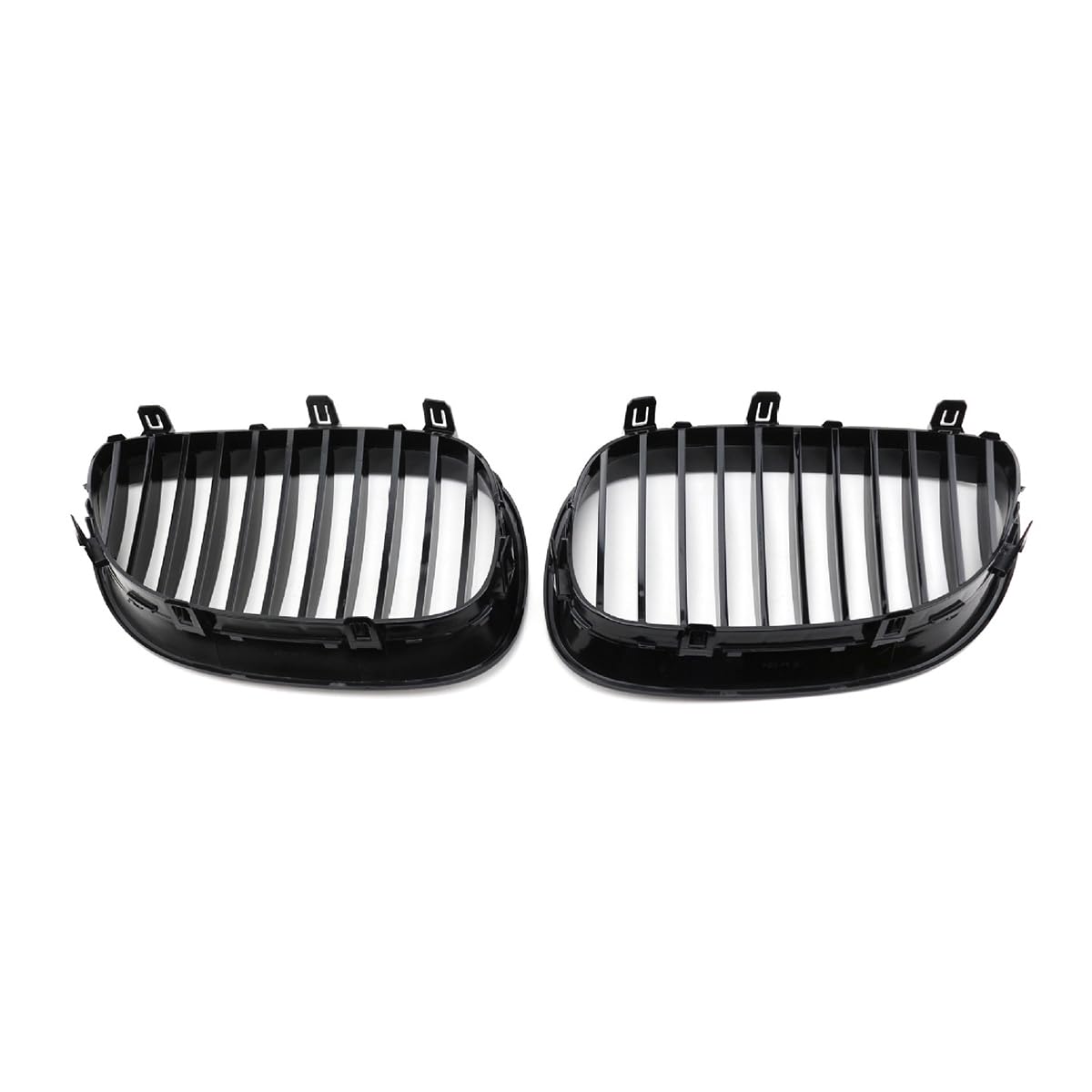 Nieren Kühlergrill Glossy Schwarz Frontgrill Kühlergrille Kompatibel für BMW old 5 series E60 E61 2005-2009, GläNzend Auto Zubehör Autoersatz Grilleinsätze von Rdgnls