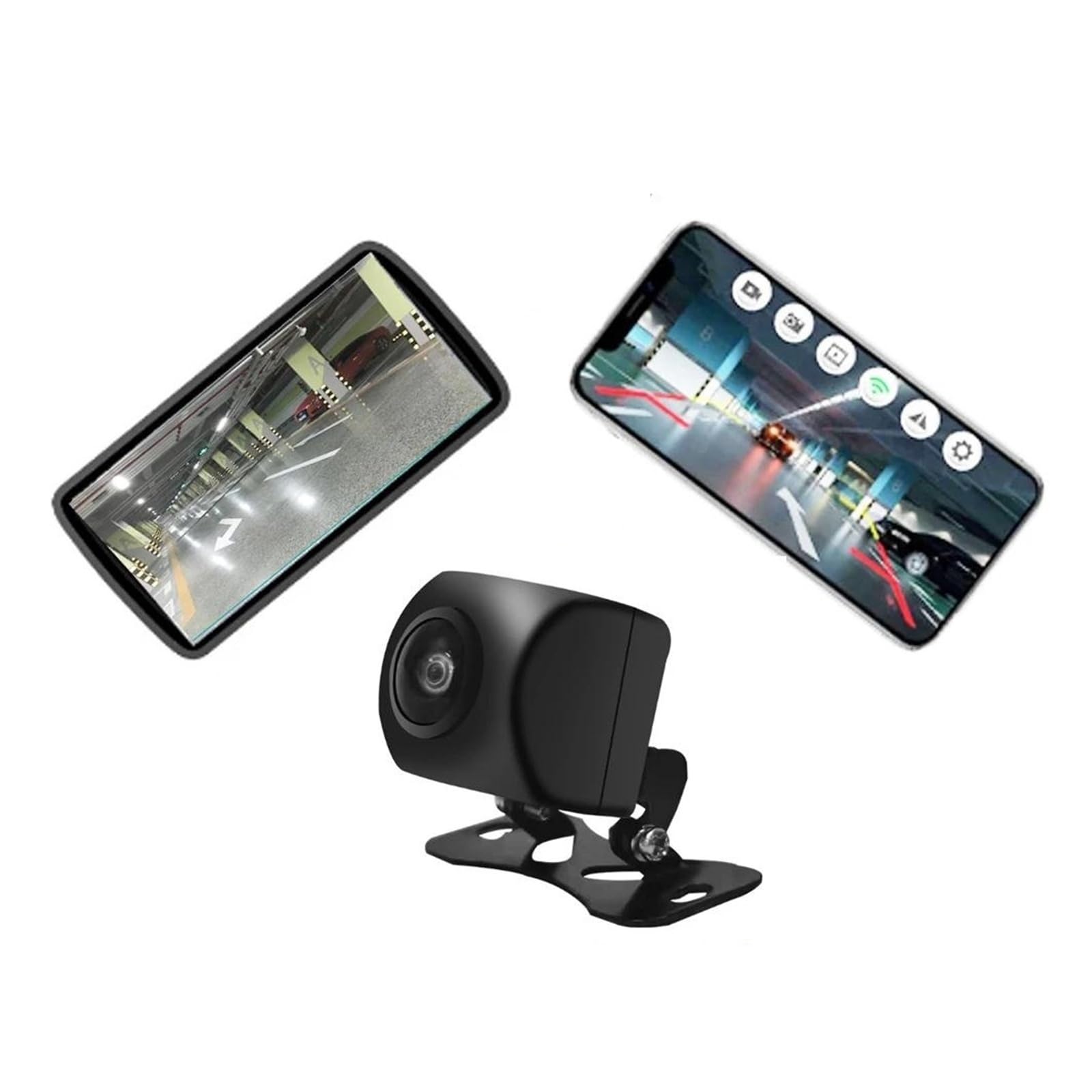 AHD 1080P Drahtlose Auto Rückansicht Kamera HD Nachtsicht WiFi 170 Grad Rückfahr Dash Cam Parkplatz Für iPhone Android 12V-24 Reverse Kamera Rückfahrkameras(Universal) von Rdtnvc