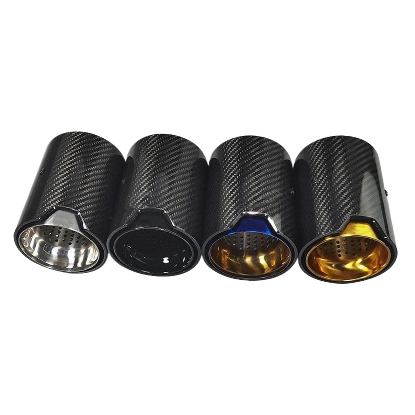 Auspuffrohr 1PCS Auspuff Geändert Geeignet Autos Für M2 F87 M3 F80 M4 F82 F83 Carbon Fiber Schwanz Schalldämpfer Rohr Tipps Auspuffblende(Blue Glossy in70mm) von Rdtnvc