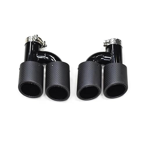 Auspuffrohr 2 Stücke 60mm Endrohr 304 Edelstahl Auto Hinten Dual Auspuffrohr Für A4 A5 A6 A7 Bis Zu S4 S5 S6 S7 Schwarz Schalldämpfer Spitze Auspuffblende(Black B) von Rdtnvc