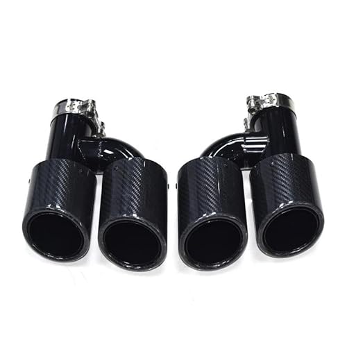 Auspuffrohr 2 Stücke 60mm Endrohr 304 Edelstahl Auto Hinten Dual Auspuffrohr Für A4 A5 A6 A7 Bis Zu S4 S5 S6 S7 Schwarz Schalldämpfer Spitze Auspuffblende(Black C) von Rdtnvc