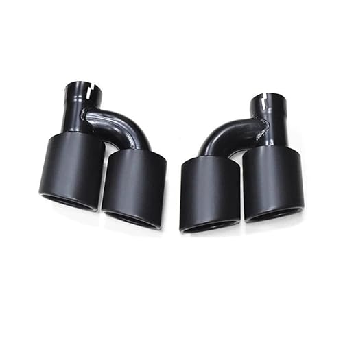 Auspuffrohr 2 Stücke 60mm Endrohr 304 Edelstahl Auto Hinten Dual Auspuffrohr Für A4 A5 A6 A7 Bis Zu S4 S5 S6 S7 Schwarz Schalldämpfer Spitze Auspuffblende(Black D) von Rdtnvc