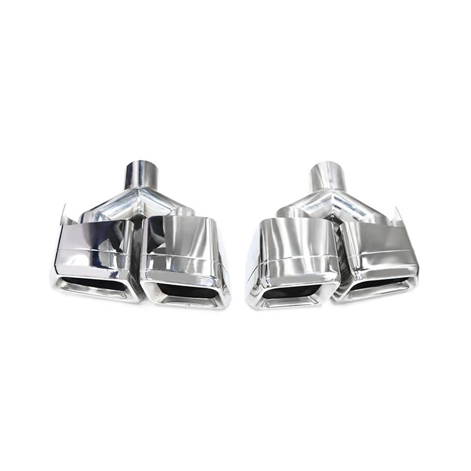 Auspuffrohr 2 Stücke Für Benz W212 E63 Für CLS W204 Quad Auto Auspuff Spitze Auspuff System Düse 304 Edelstahl Schalldämpfer Spitze Auspuffblende(Y Silver) von Rdtnvc