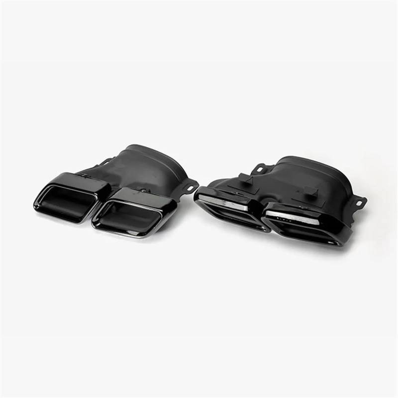 Auspuffrohr 2PCS Für Benz C Klasse W205 C200 C300 C180 C260L Modifikation C63 Für AMG Quad Outlet Auspuff Edelstahl Auspuff Tipps Schalldämpfer Auspuffblende(Schwarz) von Rdtnvc