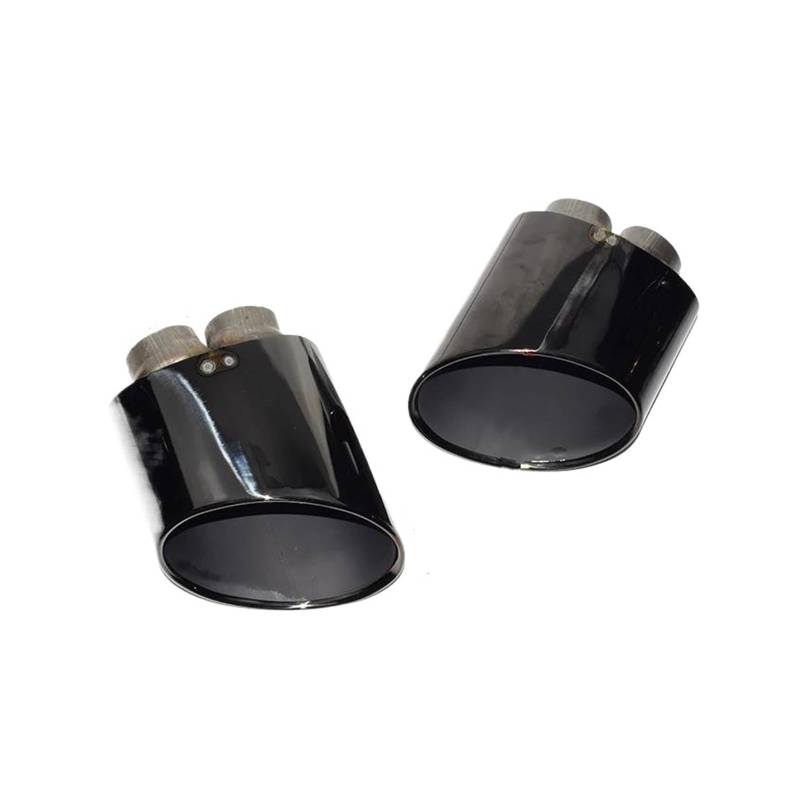 Auspuffrohr 2Pcs Für RS3 RS4 RS4 RS5 RS6 RS7 Auspuff Spitze Doppel Innere Schalldämpfer Spitze Für S3 S4 S5 S6 Abgasanlage Schalldämpfer Endrohr Auspuffblende(Black 2) von Rdtnvc