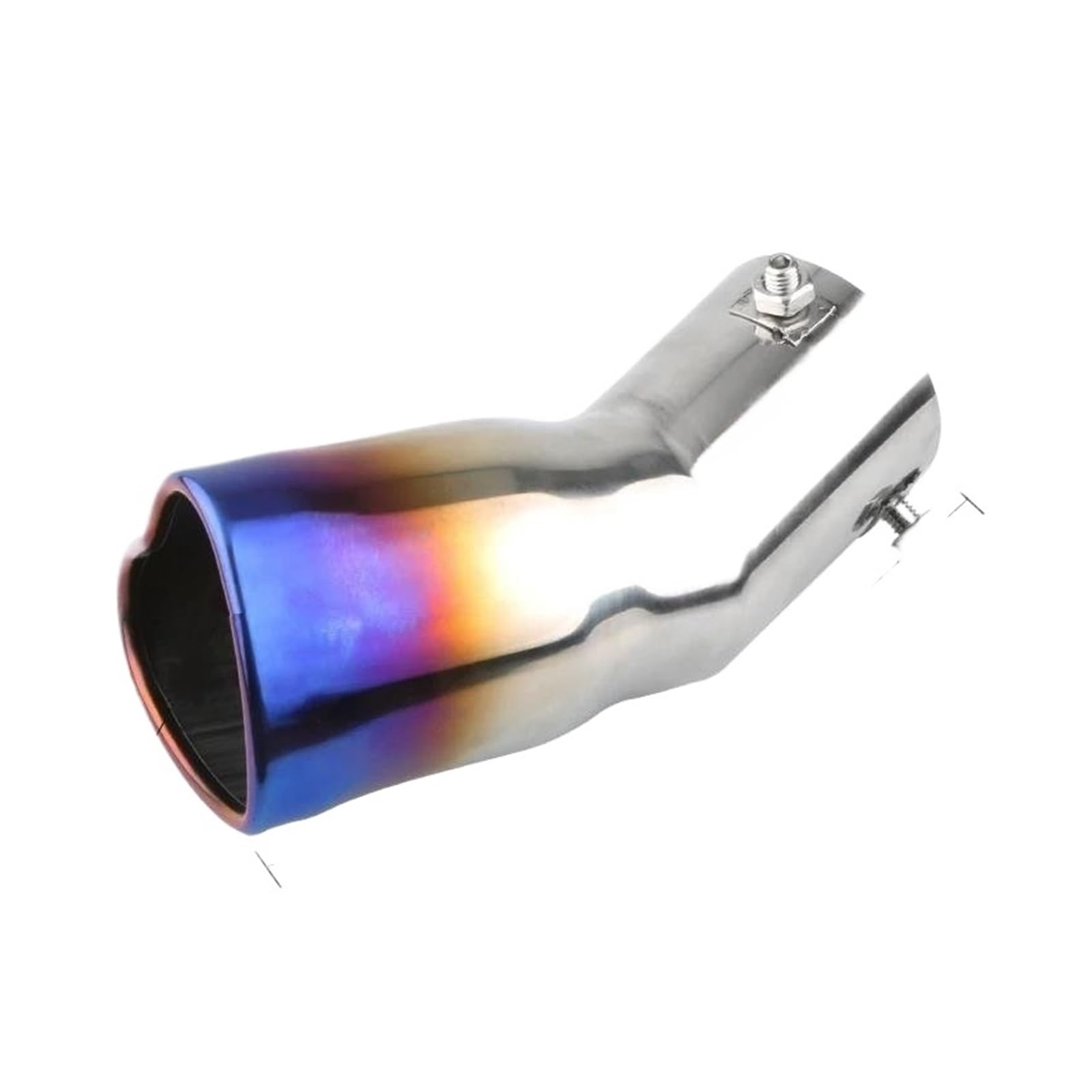 Auspuffrohr Edelstahl Silber Bunte Auspuffspitzen Schalldämpfer Endrohr Design Herzform Stil Autozubehör 2,5 Zoll Auspuffblende(Burnt Blue Bent) von Rdtnvc