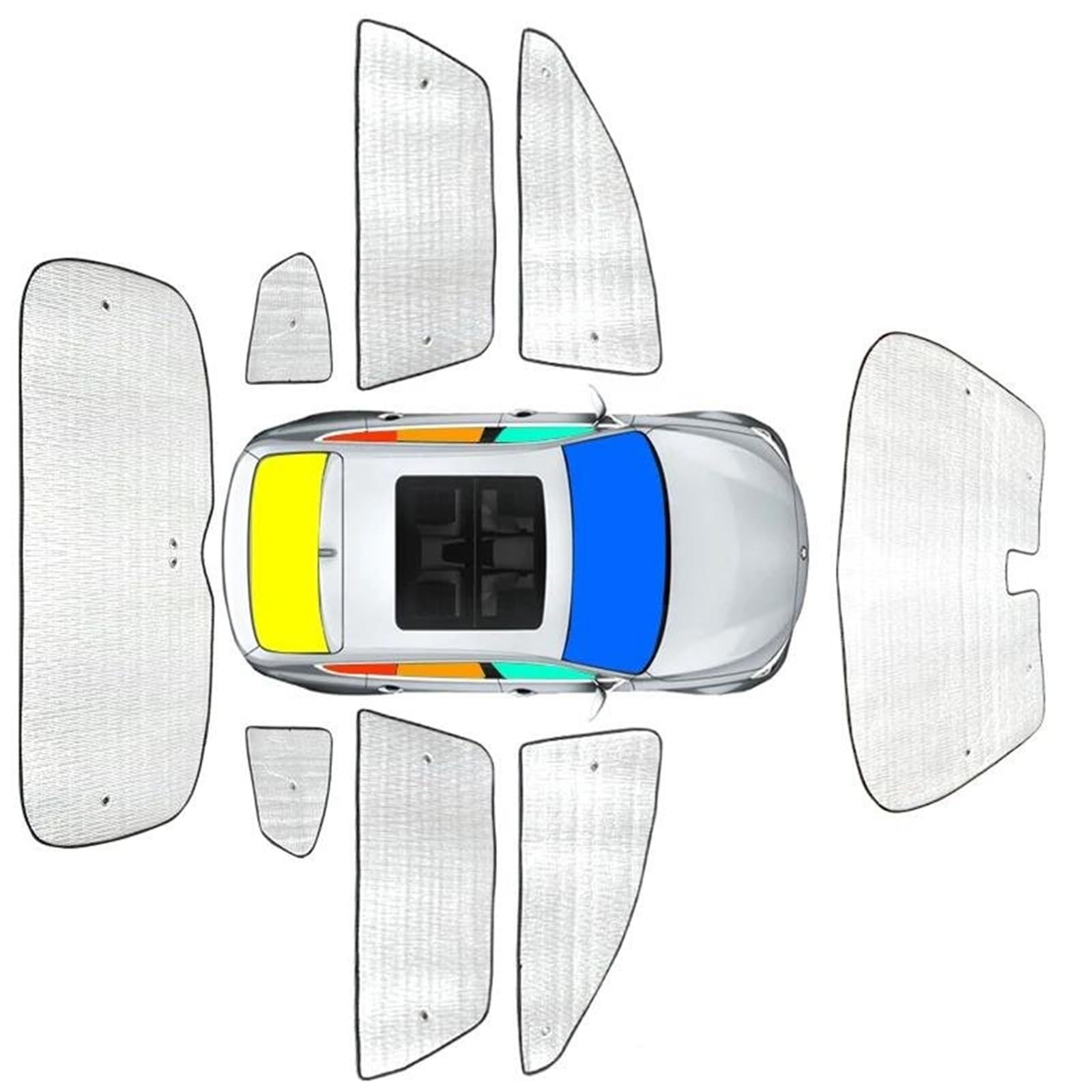 Auto Frontscheibe Sonnenschutz UV-Schutz Für Hyundai Für Palisade LX2 2020 2021 2022 2023 2024 Seitenfenster Vorhang Sonnenschutz Visier Auto Thermovorhang(8pcs Whole car) von Rdtnvc