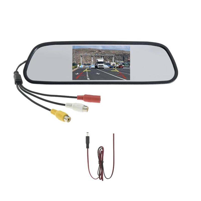 Auto-Rückfahrkamera Mit Spiegelmonitor 4.3-Zoll-Bildschirm HD-Rückfahrkamera Für Das Parken Von Fahrzeugen Rückspiegelkamera Reverse Kamera Rückfahrkameras(431A(only Monitor)) von Rdtnvc