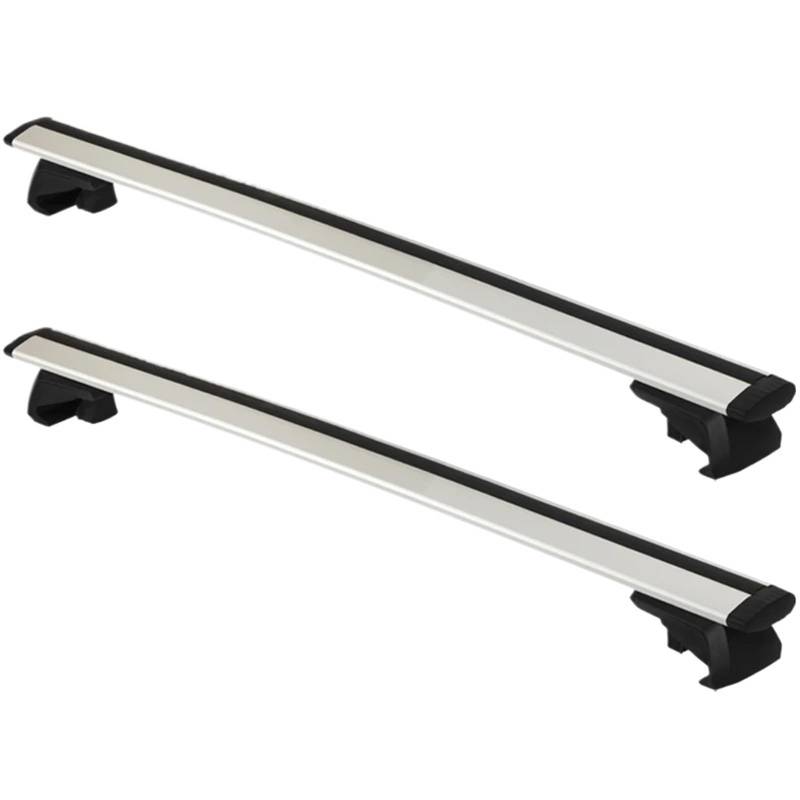 Dachträger Dachreling Träger Universelle Bogenförmige Aluminiumlegierungs-Laststange Für Autos, 130 cm, Schwarz Und Silberfarben, Autodachträger, Flügelstange(White 130cm -8cm) von Rdtnvc