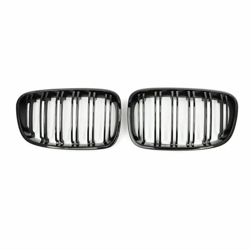 Glänzender Kühlergrill Auto Vorderen Stoßfänger Nierengrill Für 1 Serie F20 F21 2011 2012 2013 2014 120i 118i Doppel Lamellen Schwarz Racing Grill Front Stoßstange Grille von Rdtnvc