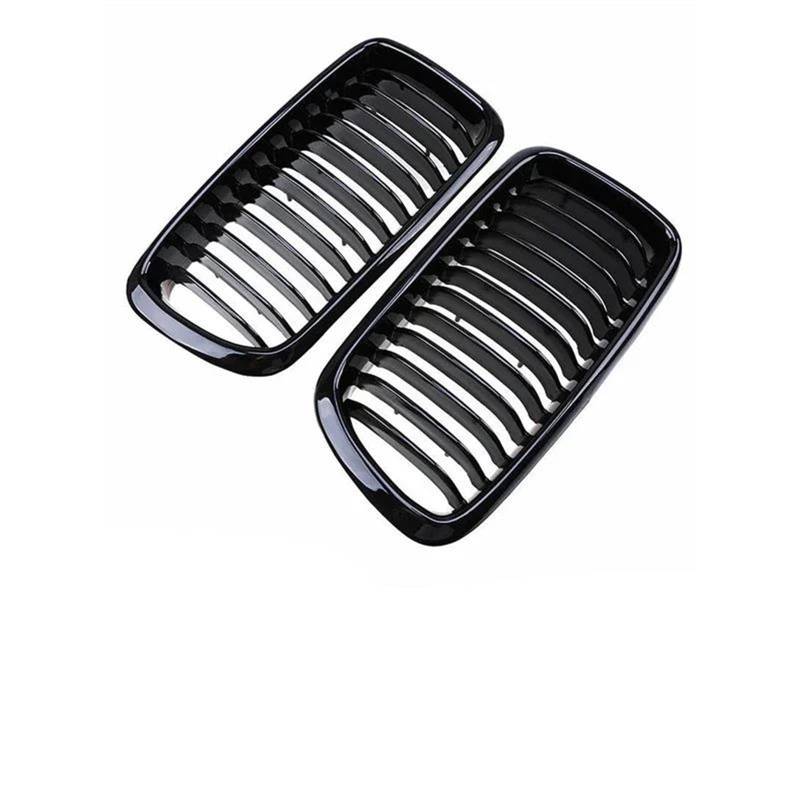 Glänzender Kühlergrill Für 7er E38 1994 19995 1996 1997 1998 1999 2000 2001 1 Paar Auto-Renngitter, Glänzend Schwarz, Front-Nieren-Sportgrill, Einzellamellengrill Front Stoßstange Grille(Single Slat) von Rdtnvc