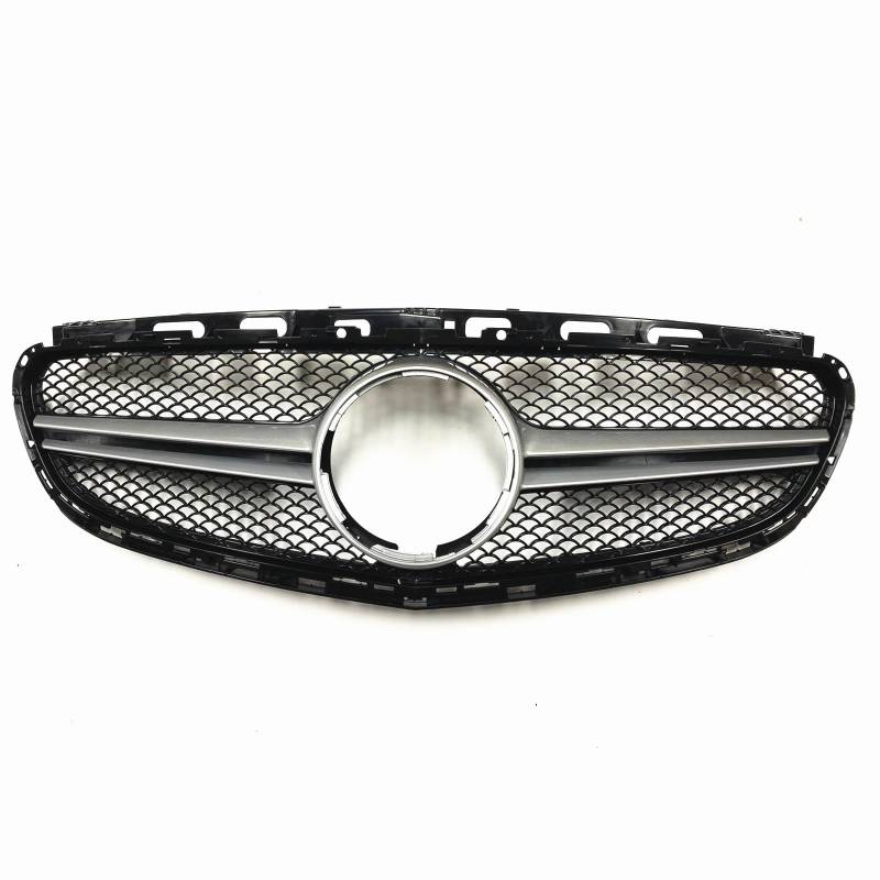 Glänzender Kühlergrill Kühlergrill Schwarz/Silber Oberen Stoßfänger Haube Mesh Grill Für Benz Für E-Klasse W212 2014-2016 E200 E250 E300 E350 Front Stoßstange Grille(Silber) von Rdtnvc