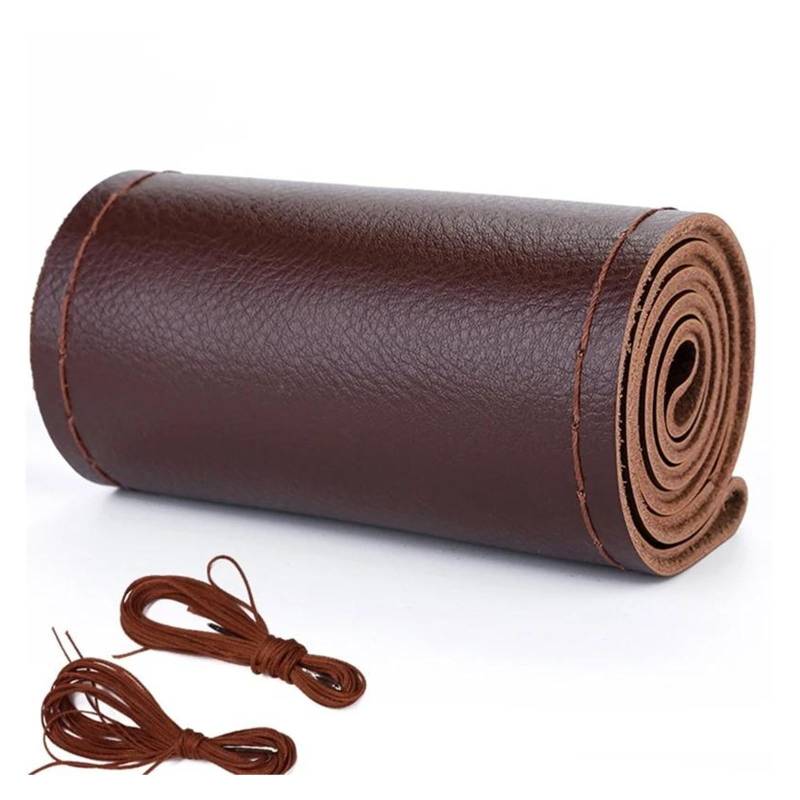 Lenkrad Abdeckung DIY Hand Nähen Lenkrad Abdeckung Mikrofaser Leder 37-38CM Mit Nadel Und Faden Lenkung Wrap Innen Auto Zubehör Lenkradschoner(Nonporous Brown) von Rdtnvc