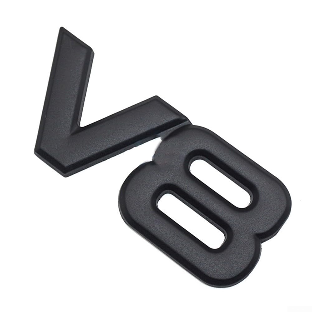 Chrom V8 Motor Logo Aufkleber Metall Emblem für Auto Enthusiasten (Schwarz) von ReachMall