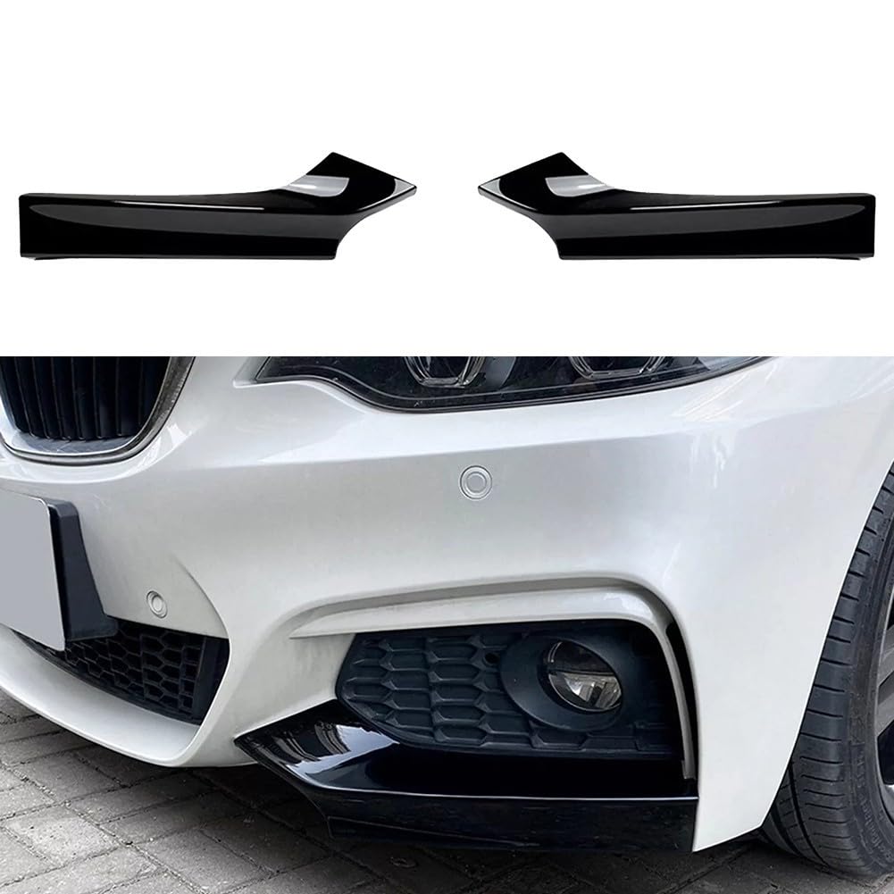 Frontstoßstange Seitenlippe Spoiler Abdeckung Frontstoßstange Spoiler Splitter für BMW 2er F22 F23 M235i M240i 220I 228I 230I M Sport 2014-2022 (Schwarz) von ReachMall